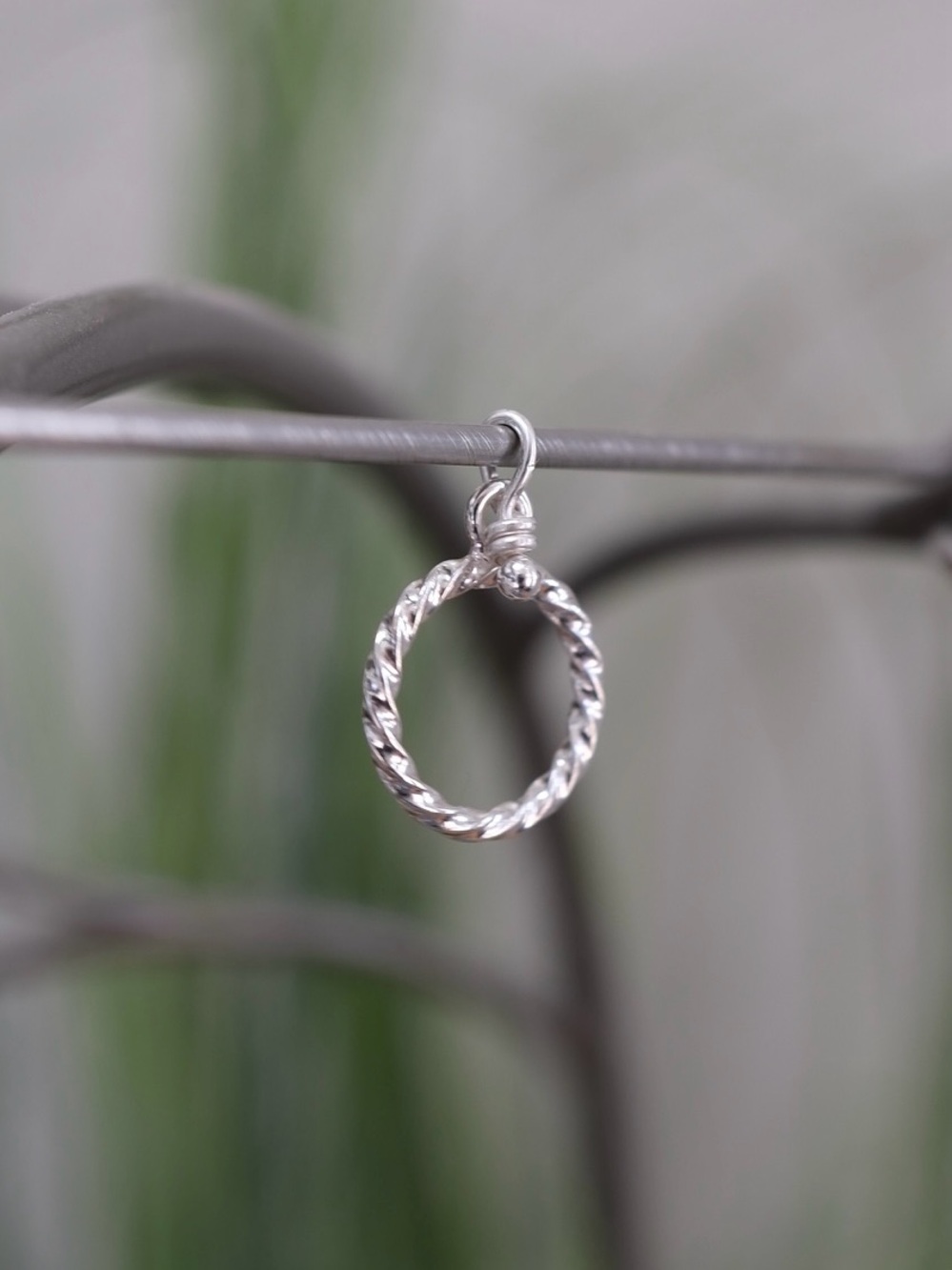 Twisted Rope Ring Pendant Charm
